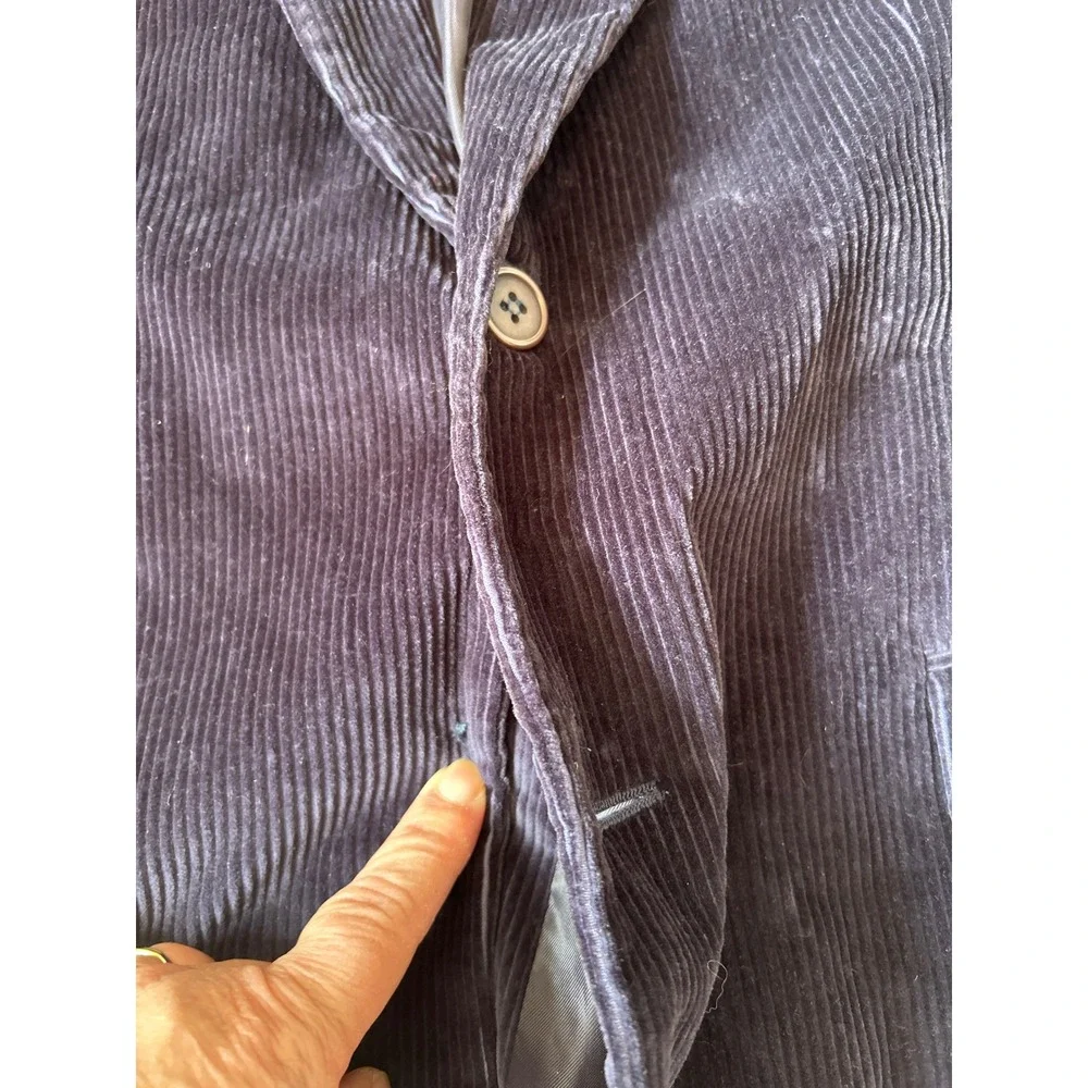 Mens Dark Navy Corduroy Blazer Jacket 42‎ Regular Cotton Single Breasted